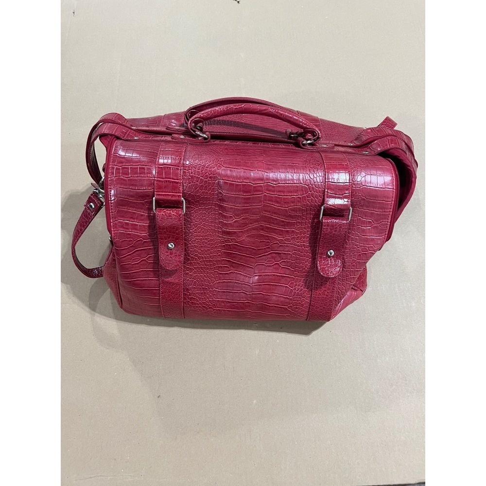 Bath & Body Works Duffel Bag Womens Large Red Good Croc Embossed Weekender